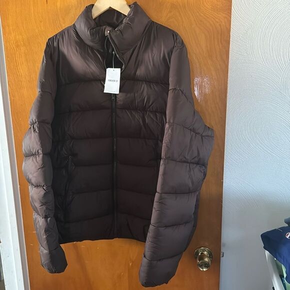 Forever 21 Other - Brown Puffer Jacket Mens XXL Zip Pockets